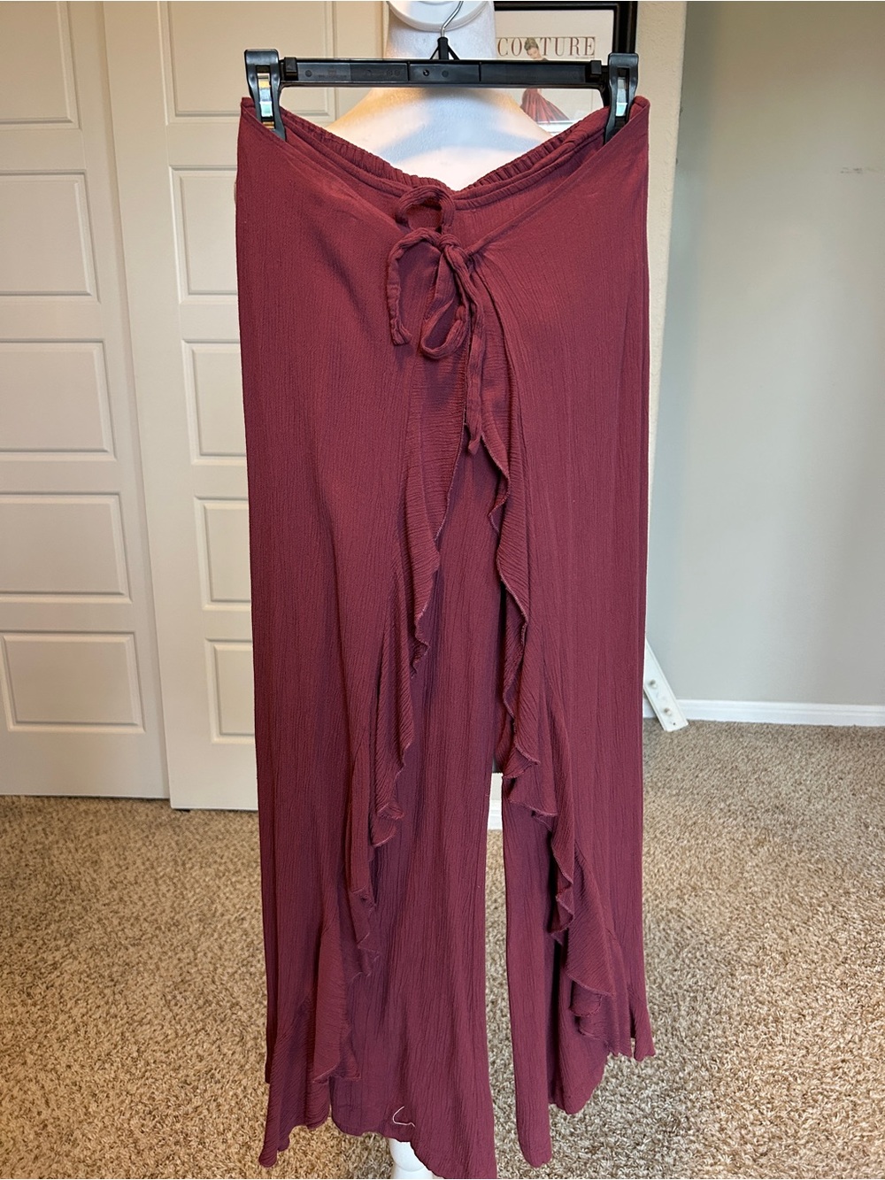 Vanilla Star Flowy Wrap Wide Leg Pants Pink Purple Raspberry Size Medium